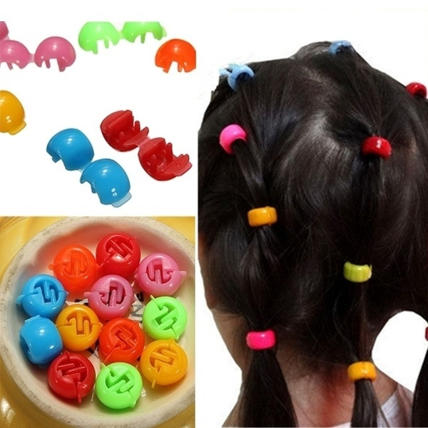 12Pcs Mini Cute Style Kids Girl Ponytail Hair Tie Clips Grips