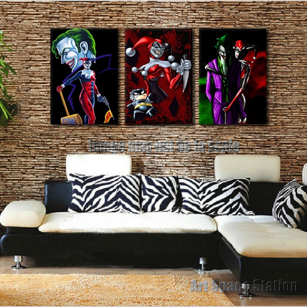 Details about   Harley Quinn Canvas 16X20 Movie Wall Art Batman Drawing Joker Risqué Fine Art 