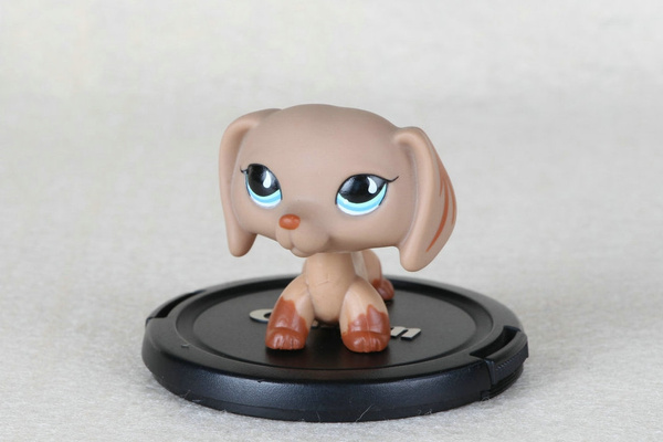 LPS Littlest Pet Shop 518 Brown Dachshund Dog Teardrop Eyes Puppy Toys Rare Gift 