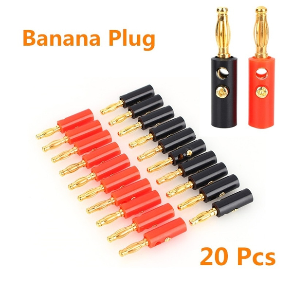 100-Pack Gold Plated Banana Plug Connectors For Speaker Wire - 4mm Audio Adapters 11 thumbnail image