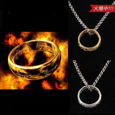 ring necklace, metalring, Gifts, Vintage
