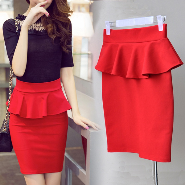 ruffle peplum skirt