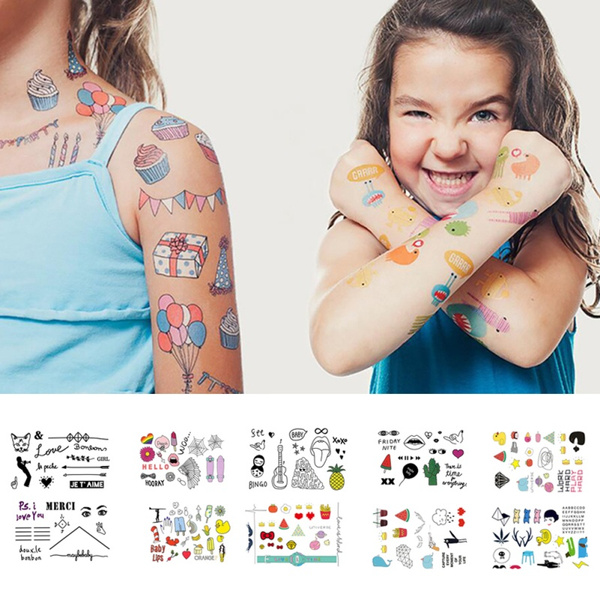 Babys set Kids Body Tattoo Stickers Pencil Sketch Elephant Drawing Body  Shoulder Temporary Tattoo Stickers Fake Tatoos for 1 Kids Tattoo Kids | Wish