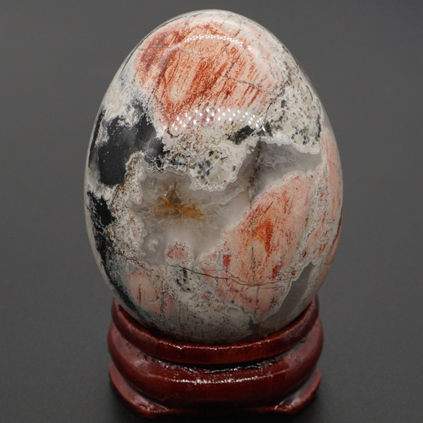 30x44 Mm Natural Gemstone Red Silver Leaf Jasper Crystal Egg Sphere Healing Feng Shui Stone With Stand Wish 30x44 Mm Natural Gemstone Red Silver Leaf Jasper Crystal Egg Sphere Healing Feng Shui Stone With Stand Wish