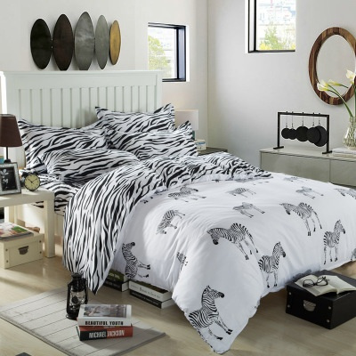 Black And White Zebra Bed Pillowcases Duvet Cover Set Quilt Twin Queen King Size Wish Quilt Cover Set Twin Queen King Size, Zebra King Size Bedding