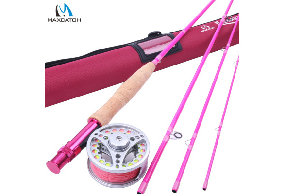 5WT Fly Fishing Combo 9FT Medium-fast Pink Fly Fishing Rod & Fly Reel & Line
