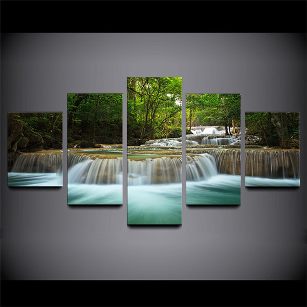 Waterfall Landscape HD print oil painting Art on canvas Modern Home Wall Decor 