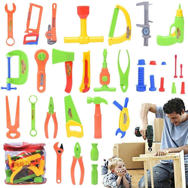 Deluxe 34 pcs Repair Tools Set Boy Kid Toys Craftsman Pretend Play ...