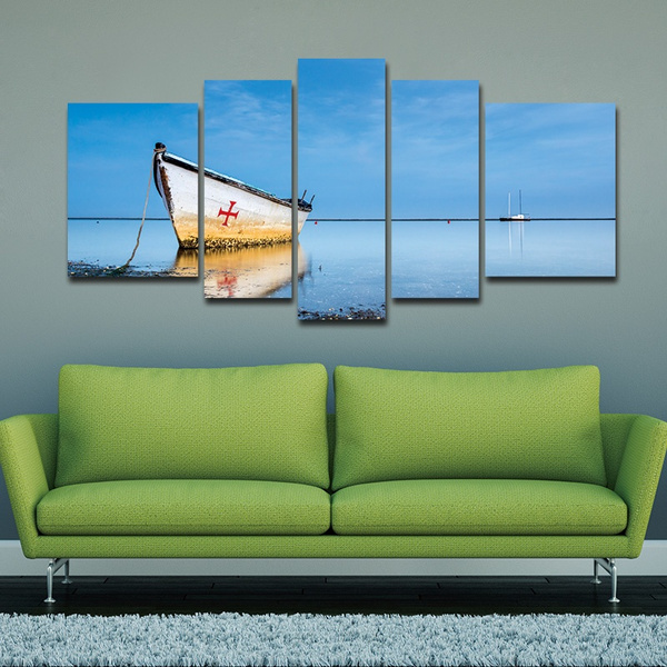 5 Piece Frameless Canvas Photo Prints Portugal Beach Sea View Wall Art Picture Canvas Paintings Wall Decor For Living Room Home Office Wish