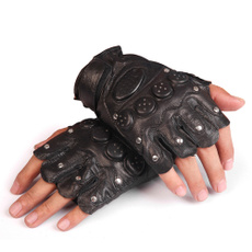 Summer Men and Women Fingerless Gloves Wrist Half Finger Glove Unisex Adult Fingerless Mittens Real Genuine Leather