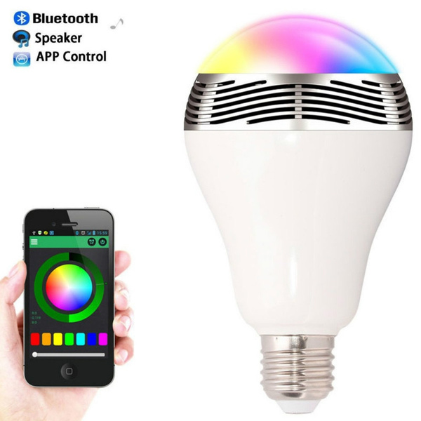 APP Control LED Light Bulb Bluetooth Music Light Bulb Speaker RGB Color Wireless 