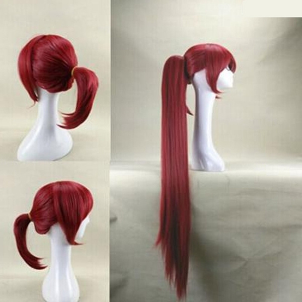 red wig ponytail
