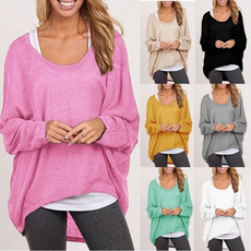 <TOP>Womens Plus Size Korean Long Sleeve Shirt Pullover Casual Loose Baggy Top Jumper