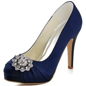 navy blue rhinestone shoes