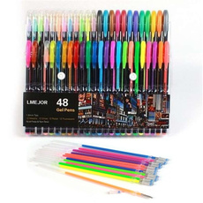 Amazing Quality 48 Color Neon Glitter Gel Pens School Supplies Stationery Ink Refills Sketch Drawing Markers (Size: 1 Mm, Color: Multicolor) Vyg6