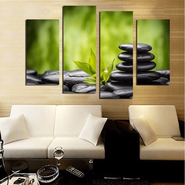 4pcs Frameless Canvas Photo Prints Zen Stone Wall Art Home Office Artwork Wall Decorations Home Decor Picture Canvas Paintings Wish