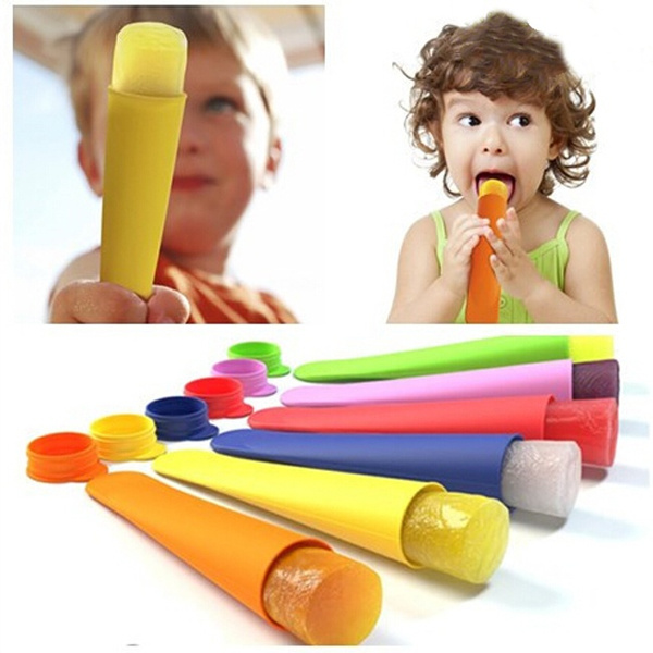Kid Food Grade Colorful Silicone Jelly Cylindrical Ice Popsicle