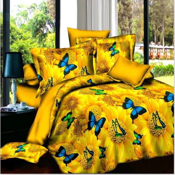 Yellow Erfly Gift 3d Bedding Sets, Yellow Bedding Sets Queen