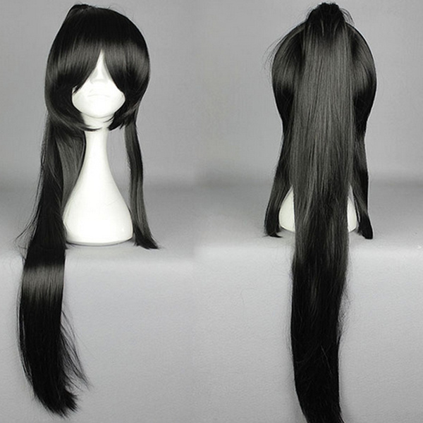 Black pigtail 2024 cosplay wig