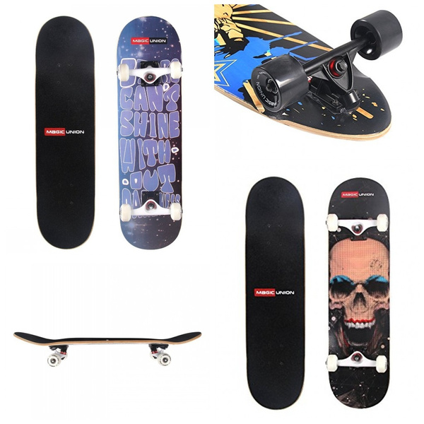 MAGIC UNION 31 Inch Maple Deck Skateboard Longboard Double-Kick