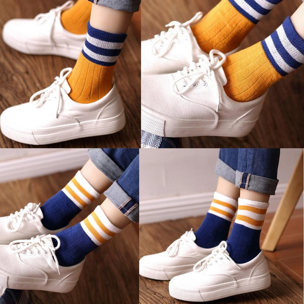 Student socks New College Fashion Winter High Collar Cotton Long Socks ...