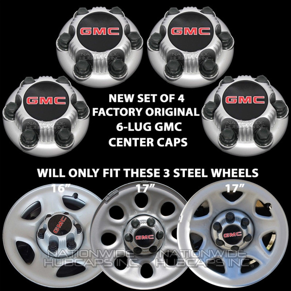 4 Pack For Chevy GMC 1500 16" Wheel Center Caps Hub 8 Lug Covers Skin Nut Steel 