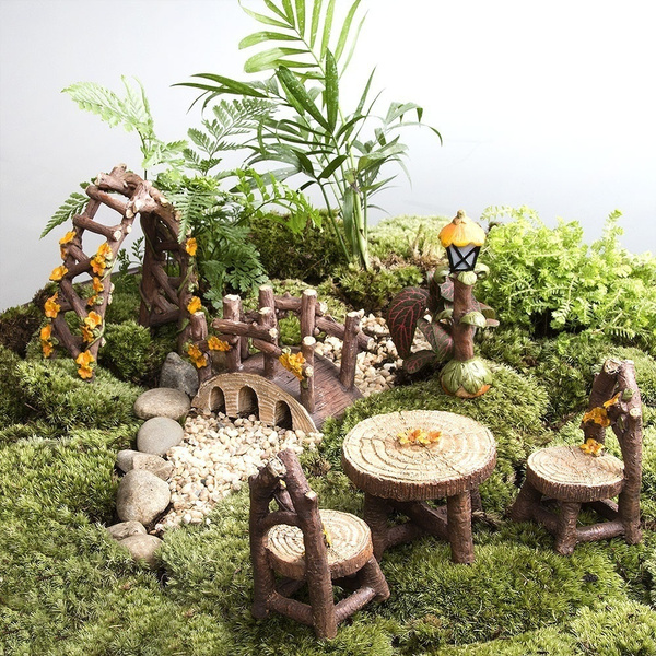 3X Benches Miniature Ornaments Fairy Garden Bonsai Decor DollhouseAccessoriesJY 