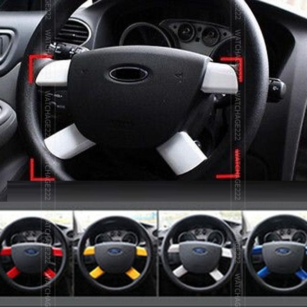Steering Wheel Chrome Trim Cover Decoration Styling For Ford Focus MK2 2005-11 