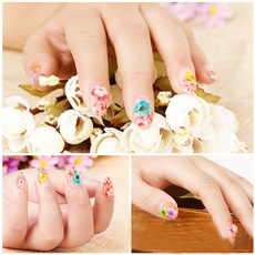 Nails, acrylic nails, Flowers, art