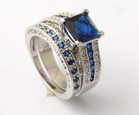 blackgoldring, Sterling, weddingengagementring, Engagement Wedding Ring Set