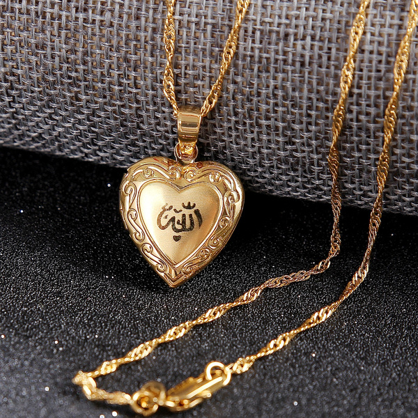 Fashion Jewelry 24K Gold Plated Sweet Heart Pendant Women Chain Necklace GJP145 
