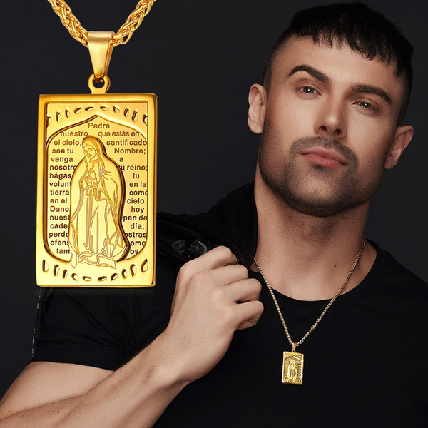 Virgin Mary Pendant Rectangle Shaped 