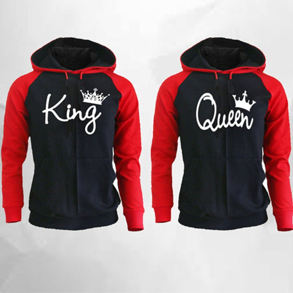 Red and black deals king and queen hoodies