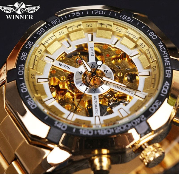 Men s Stainless Steel Forsining Skeleton Watch Wish