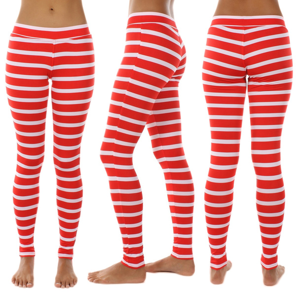 Red and white sales christmas leggings