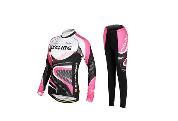 Women's Girls Cycling Clothing Long sleeve Bike jersey&Trouser GEL PAD Sets S-XL 