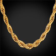 goldplated, ropechainnecklace, gunblacknecklace, Jewelry