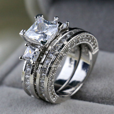 White Gold, Couple Rings, Princess, wedding ring