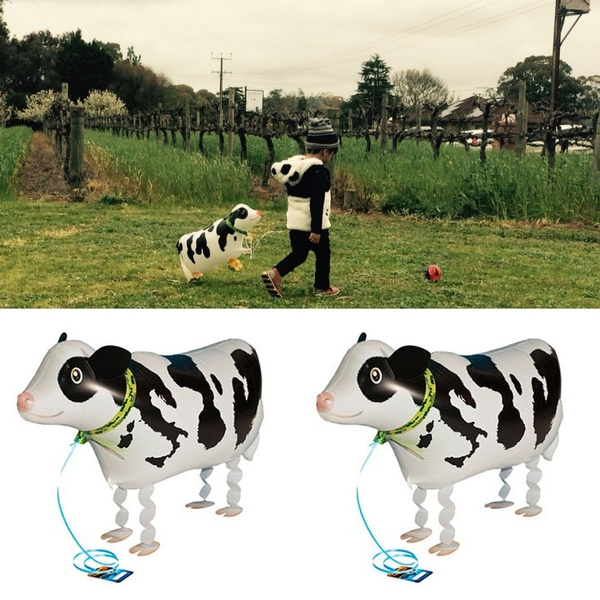 1 Pc Vache Pet Helium Marche Ballon Bebe Douche Feuille Ballon Fete Anniversaire Decorations De Mariage Jouets Taille 36 Pouces Wish
