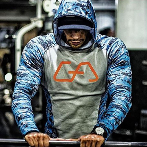 Sudaderas con capucha de camuflaje para hombre, entrenamiento de gimnasio,  jersey con músculos, sudadera, chándal | Wish