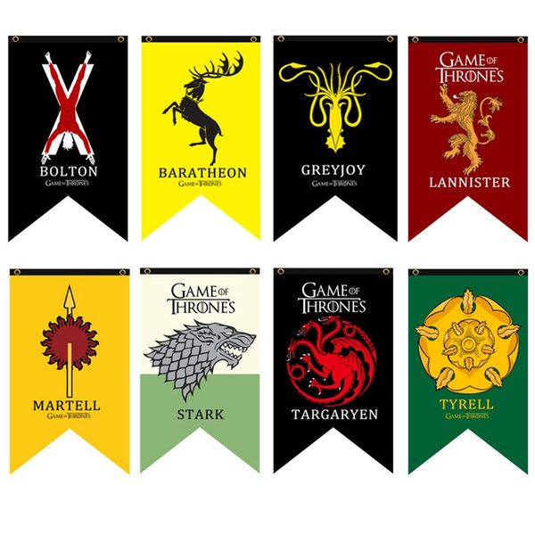 Targaryen Casa Lannister Stark Juego De Tronos 15 x 10cm Baratheon 1 X 38mm & 4 X 25mm Chapas Set De Chapas