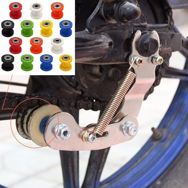 Qiilu 8mm Universal Chain Roller Tensioner Pulley Wheel Guide for Motorcycle Dirt Bike Enduro Orange