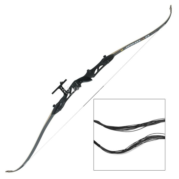 Archery Accessories Black Replacement Bowstring 57'' Length 12 Strand Long Bow 