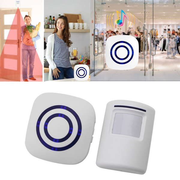 Wireless Infrared Motion Sensor Door Security Bell Alarm Chime EU/US ...