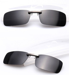 Topit New Fashion Lightweight Aluminum Magnesium Polarized Myopia Square Sunglasses Clip