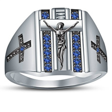 Men Jewelry, men_rings, Christian, Blue Sapphire
