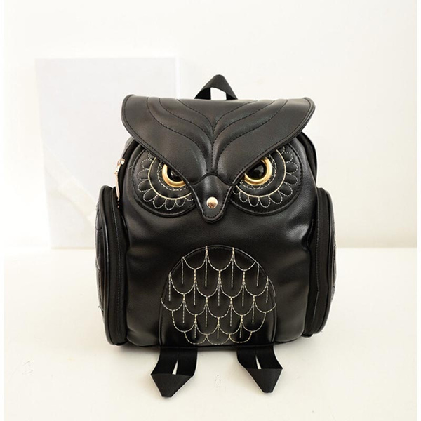 leather owl backpack