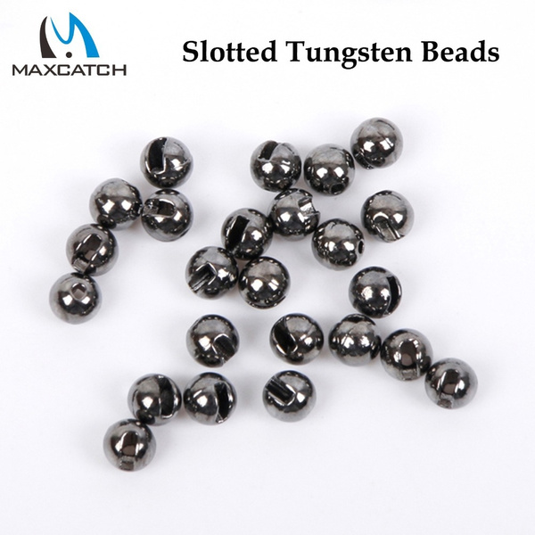 Maxcatch 25pcs Fly Tying Beads Slotted Diamond Tungsten Beads fly tying material