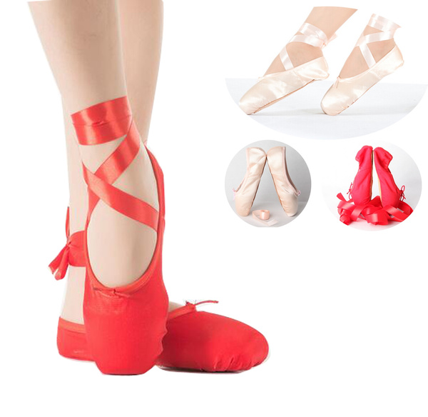 Red ballet pointe online shoes