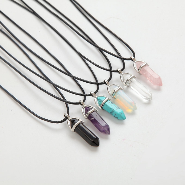 Mini Crystal Point Necklaces, Obsidian, Rose Quartz, Amethyst, Clear Q –  Kowhai and Sage